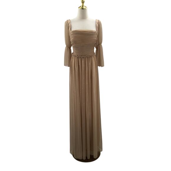 AW BRIDAL 14 1X plus champagne gold Isadora formal wedding guest maxi dress B56 - Picture 2 of 8
